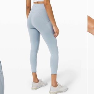 [6] 2020 Lululemon Athletica Invigorate High Rise Tight 25” Chambray Baby Blue